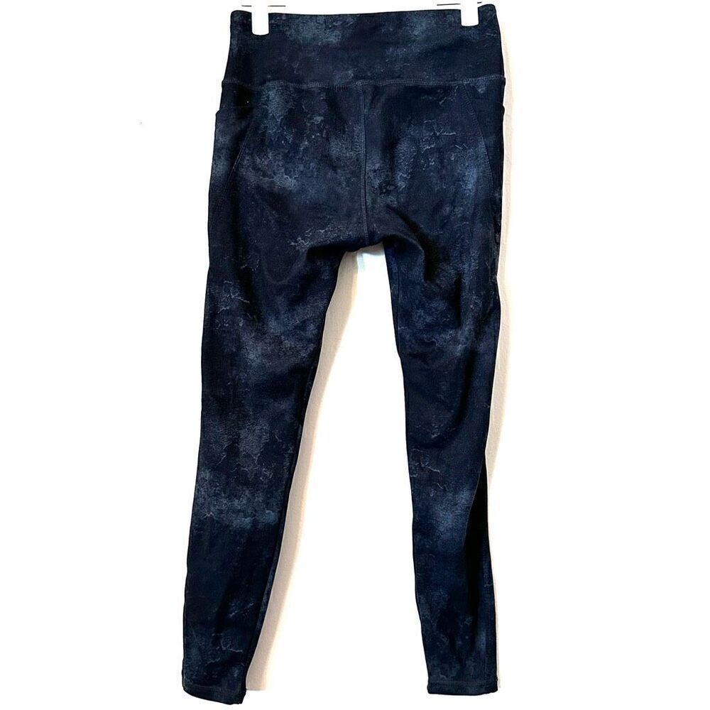 Danskin Watercolor Print Legging Black Side Pockets High Rise Active Pants Small - Picture 3 of 4